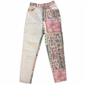 RARE VINTAGE BONGO High Waisted Paisley Print Jeans